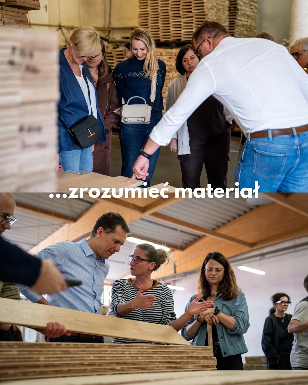 Architects discover the properties of wood during a factory visit